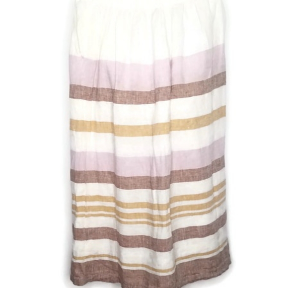 Rachel Zoe Midi Linen Stripe Skirt Size Large - Picture 4 of 7